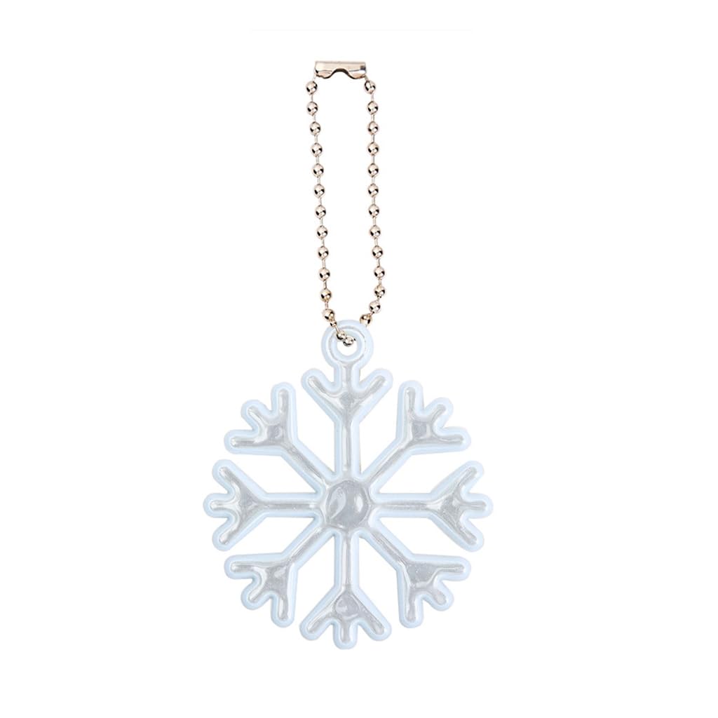 Firstxiu Silver White Double Side Reflective Keychain Kids Safety Reflector Pendants Snowflake Shape Bag Pendant For Backpacks School Bag