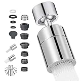 Aeratore Rubinetto Cucina, 360° Girevole Prolunga Rompigetto Rubinetto con 2 Modalità Aera...