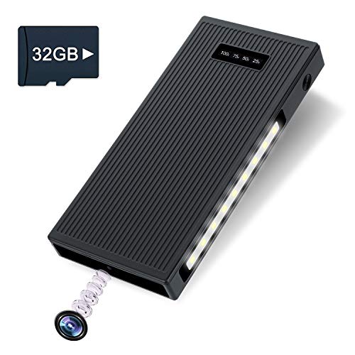 2020 Mini Kameras 10000mAh Powerbank Kleine Kamera 1080P 32GB Tragbare Überwachungskamera Nanny Kamera mit Bewegungsmelder/Infrarot Nachtsicht/Schwerkrafterkennungsfunktion MEHRWEG