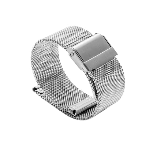 SiChouwz 18 20 22MM �~���l�[�[�X�g���b�v �X�e�����X�X�`�[�� ���^�� �N�C�b�N�����[�X�u���X���b�g ���v�o���h �A�N�Z�T���[ �����Y ���f�B�[�X(Silver,18mm)