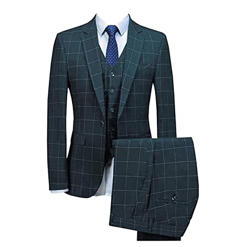 Costume hommes smoking trois pièces à carreaux loisirs formels ajusté
