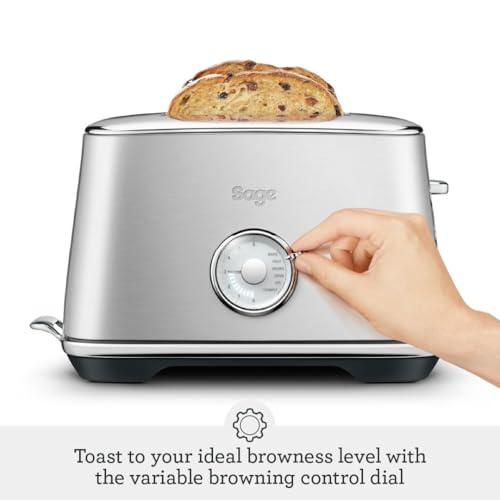 Sage - Toast Select Luxe - Compact 2-Slice Toaster - 6 Preset Settings, 1000 W, Variable Browning Level, LED Countdown Indicator - White, Brown, Grain, Fruit, Rye, Crumpet - Black Stainless Steel - Image 4