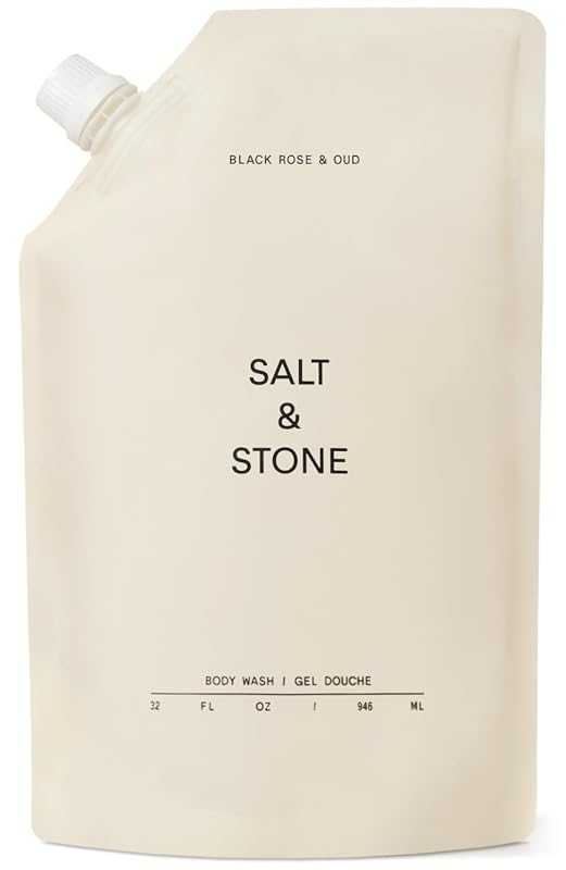 Sabonete líquido corporal Salt & Stone Black Rose & Oud, refil com 946 mL