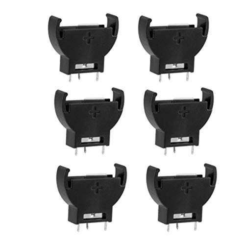 QMseller 6Pcs Plastic Vertical Button Cell Battery Holder for CR/LIR2032 2032
