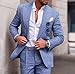 Netsky Linen Suits for Men 2 Piece Light Green Beach Wedding Suit Slim Fit Tuxedo One Button Groomsmen Prom Suit M