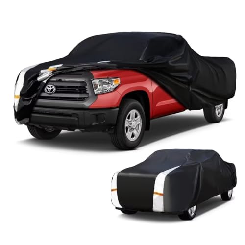Image of Toyota Tundra Truck Cover Custom Fit 1999-2021 Double Cab /CrewMax Cab SB (5.5'-6.5') With Door Zipper, 12 Layers Full Exterior Pickup Truck Cover Waterproof All Weather,Wind Dust Sun and UV Protector.