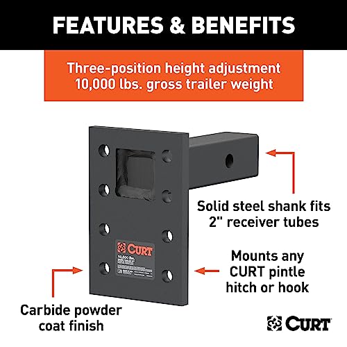 Curt Manufacturing 48323 7 In Plate 8 1/2 In Shank Pintle by CURT - Image 3