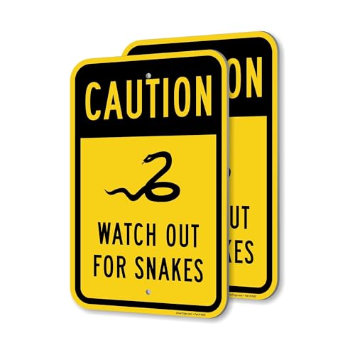 SmartSign Caution Watch Out For Snakes Sign - 2 Pack,