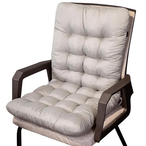 Gray 45x100cm Chair Cushion - Garden & Indoor Seat Pad with Ties Low Recliner Backrest Pillow Soft Upholstered Chair Pads for Outdoor Seating & Home Decor