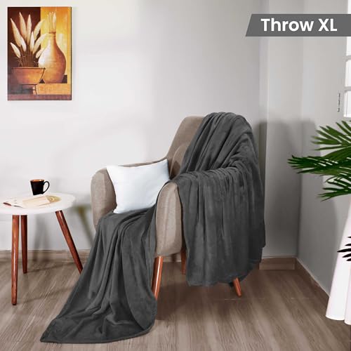 Image of Utopia Bedding Fleece Blanket Throw XL Size Grey (50x70 Inches) Ultra Soft Warm Lightweight Anti-Static Cozy Blanket for Bed, Couch, Sofa and Chair, All-Season Home Decor Gift for Men & Women