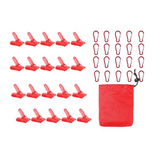 XINAJUND 20Pcs Tarpaulin Clip Set Tarp Clip Clamps Plastics Tarp Clip Set Camping Awning Canopy Clamps Clip Tent Tighten Tarps