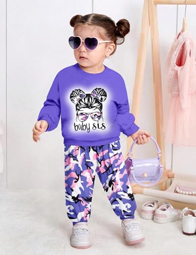 Toddler Baby Girl Clothes Cute Graphic Long Sleeve Sweatshirt Camouflage Pants Sweatsuit Infant Fall Winter Outfits2