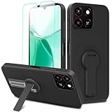 Case for ZTE Blade A35 A55 Phone Case with Screen Protector, 360° Rotatable Folding hidden Kickstand/Stand Silicone TPU Shockproof Protective Cover Case for ZTE Blade A55/A35 (6.75' 2024) - Black