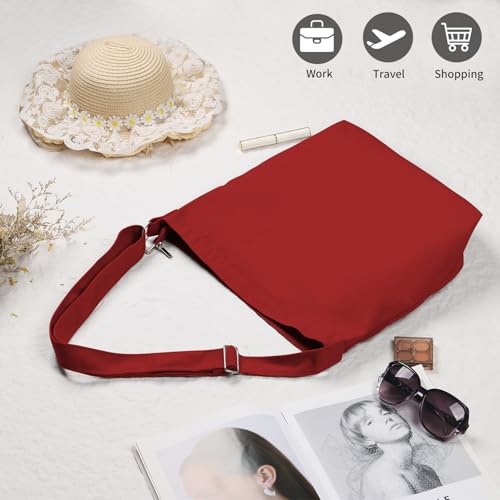 Image of Women's blank large Size Canvas Crossbody Tote Handbags Shoulder Bag Hobo Casual Tote Diy /gifts