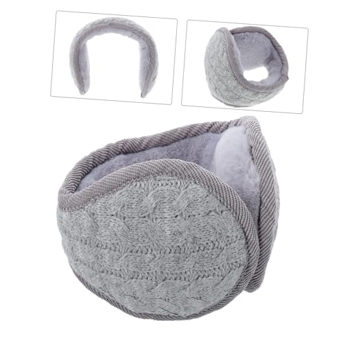 PartyKindom Cotton Knit Foldable Earmuff Adorable Warm Ear Protectors for Winter Unisex Fluffy Ear Covers for Outdoor Activities3