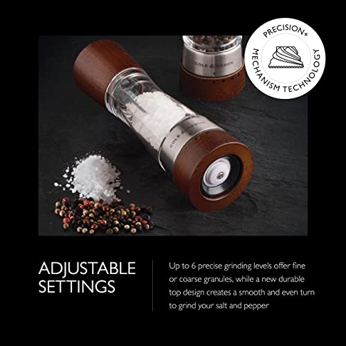 Cole & Mason Derwent Salt & Pepper Mill Gift Set - Salt And Pepper Grinders - Refillable Seasoning And Spice Tools - Adjustable Salt And Peppercorn Grinder Settings - Forest Wood #TOP2