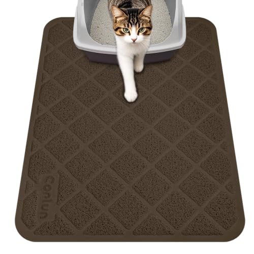 Image of Conlun Cat Litter Mat Litter Trapping Mat, 24 inch x 17 inch Brown