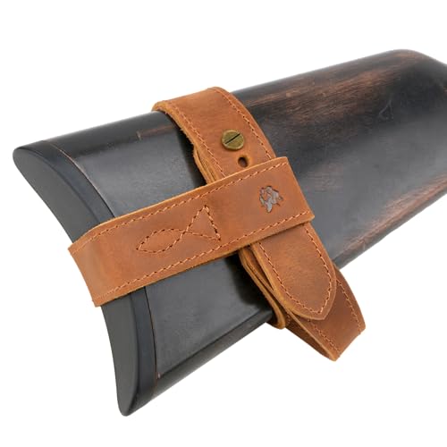 WAYNE'S DOG No Drill Gun Stock Harness, Leather Rifle Sling Harness, No Swivel Stud Need (Brown)