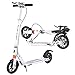 HHTX Trottinette Adulte Pliante avec Frein à Main à Disque à Grandes Roues, Planeur de Banlieue à Double Suspension de Luxe, Hauteur réglable avec béquille, capacité de 220 LB (Couleur : Blanc)