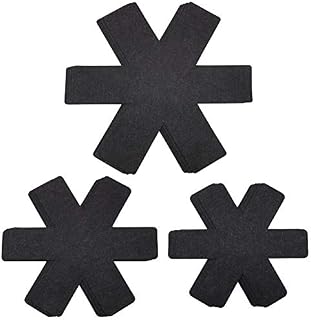 Pots and Pans Protectors, Set of 12 and 3 Different Size, Black Pot Dividers Pads/Stacking Pan Protectors/Felt Pan Separators Pads for Protecting and Separating Pots and Pans