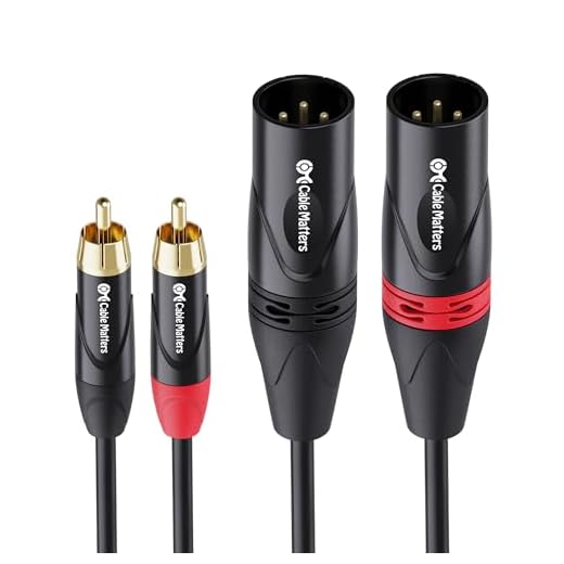 Cable Matters Cable de interconexión doble RCA a XLR desequilibrado – 10 pies, cable XLR a RCA, macho a macho