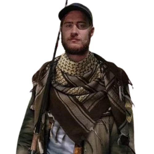 Image of Cotton Shemagh Keffiyeh Scarf - Lightweight Tactical Desert Head Neck Wrap, Sun Protection Outdoor Scarf for Summer Hiking