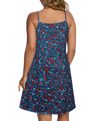 Image of JOELLYUS Womens Spaghetti Strap Dress Summer Dresses Beach Cover Ups Casual Sundresses with Pockets 2026