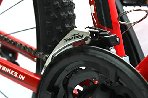 Image of STURDY BIKES 27.5 Inch Aluminium MTB with 21 Gears and Dual Disc Brakes (Red)