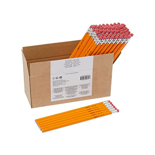 Image of Amazon Basics Woodcased 2 Pencils, Unsharpened, HB Lead - 1 Count (Pack of 96), Bulk Box, Yellow