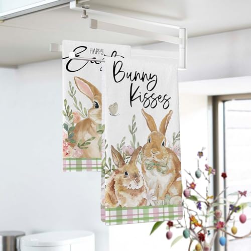 Seliem SE-1221-KT Happy Easter Bunny Kisses Kitchen Dish Towels Set Of 2 thumb #2