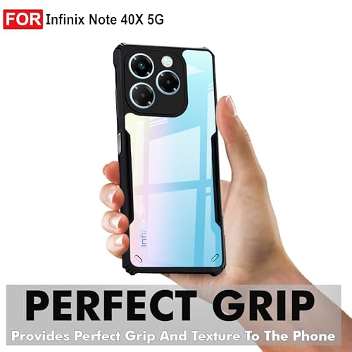 Image of Zapcase Back Case Cover for Infinix Note 40X 5G | Compatible for Infinix Note 40X 5G Back Case Cover | Clear Case with Camera Protection | (TPU + PC | Matte Black)