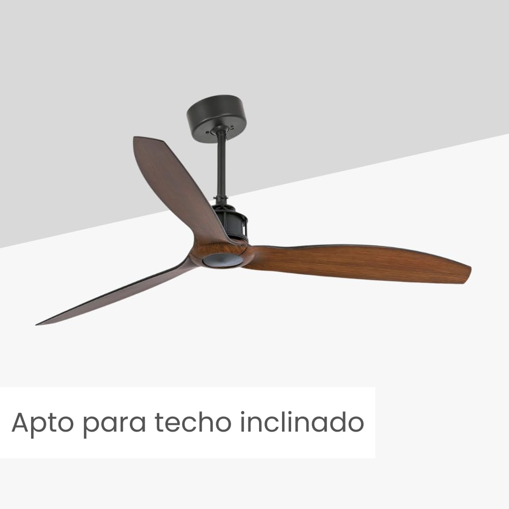Faro 33395 - JUST FAN Ventilatore da soffitto nero/legno con motore DC
