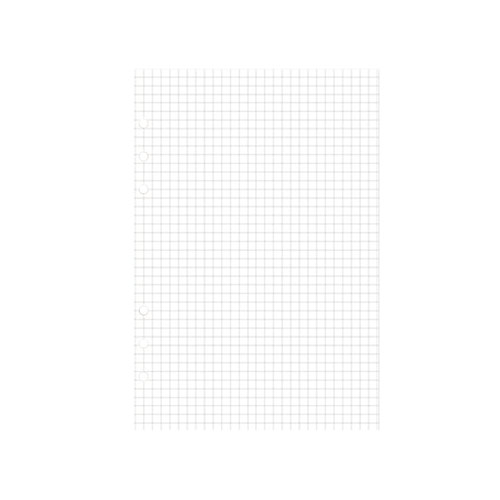 60PCS A5 Empty Refill Paper 6 Holes Loose- Leaf Replacement Core Practical Notebook Refill Paper for Students Staff School (Graph)