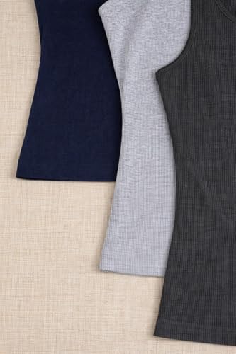 Image of Women's 1x1 Rib Cotton Stretch Tank Top Sleeveless Basic Vest Pack of 3