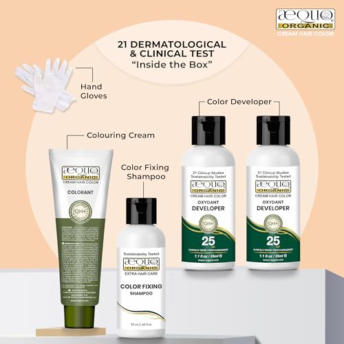 Image of Aequo Organic Cream Hair Color for Women 4N Medium Brown 170ml | Natural Hair Colour for Women | PPD & Ammonia Free Organic Hair Colour