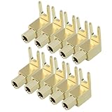 Zorveiio 10 Pack Hi-Fi Banana Plug to Spade Adapter Plated Brass Connector with Dual-Angle Screw for Vintage Speaker/Audio Cables (Wy-yp01)