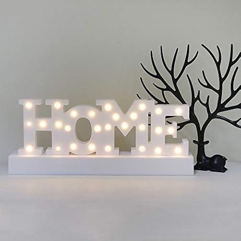 GUOCHENG Home Word Sign Light up Home Sign Ornament Batteries Operated Letter Night Lamps, Wedding Christmas Birthday Gifts, Bedroom Nursery Decorations Cover
