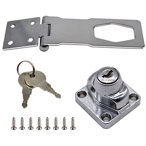 Image of 2Pcs Keyed Hasp Locks 4 inch x 1-5 /8 inch Catch Latch Safety Lock Door Lock with Key