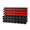VEVOR 48-Bin Wall Mounted Storage Bins Parts Rack Organizer Garage Shop Tool Organizer for Screws, Nuts, Bolts, Nails, Beads, and Small Hardware Parts, With Wall Panels