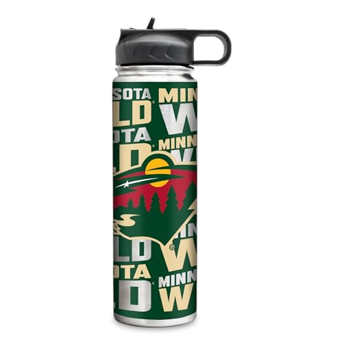Rico Industries NHL Hockey Minnesota Wild 22oz Stainless Steel Tumbler with Lid - Great For Coffee, Tea, Water or Cocktails