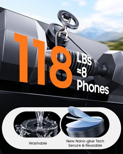 Meifigno for Magsafe Car Mount, [Metal Alloy Arm] Strongest Vacuum Suction & Magnetic Phone Holders for Your Car, Adjustable Car Phone Mount, Car Accessories for iPhone 17 16 15 14 13 12& Android - image 4