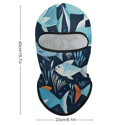 Balaclava para Hombre y Mujer con Estampado de Peces, Mascara Facial Completa para Deportes al Aire Libre, Ciclismo y Pesca miniatura 2