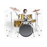 PENNZONI Drum Shield 4ft w/Chrome Hinges, Comes w/ 4 Drum Panels, & 6 Chrome Hinges, Premium Clear Acrylic Panels, Drum Screen