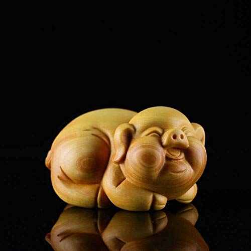 Statue Cochon Zodiaque Bois Chinois Feng Shui Figurine Décoration 1029 - 4