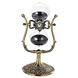 SuLiao Vintage 60 Minute Hourglass Sand Timer, Large Brass Engraved Rotating Sand Clock Stand, Unique Metal Sand Watch 60 Min, Antique 1 Hour Glass Sandglass for Home, Desk, Office Decoration