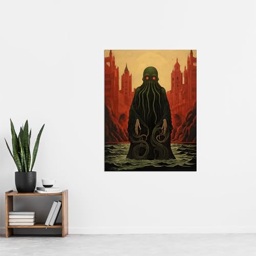 Artery8 Cthulhu Awakens H.P. Lovecraft Mythos Arkham Horror Yog-Sothoth Artwork Painting Extra Large XL Wall Art Poster Print - Image 4