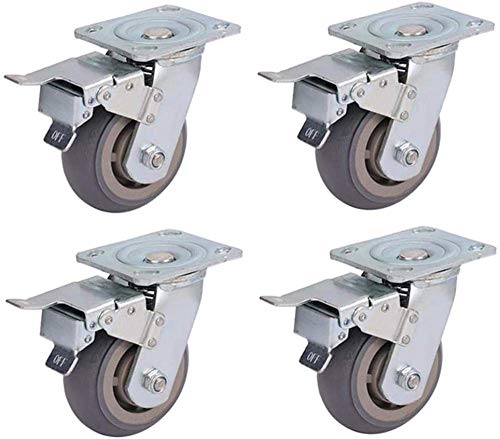 Roues de transport industrielles robustes, lot de 4 roulettes pivotantes de chariot 6i