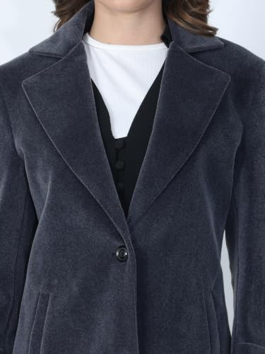Image of PLAGG Women's Notched Lapel Long Overcoat