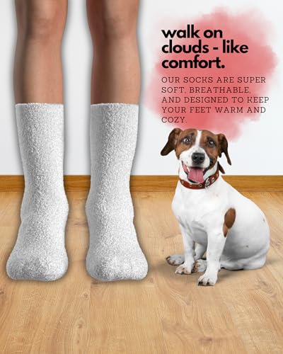 Image of Cavertin Fuzzy Dog Socks with Gift Packaging, Dog Gifts for Women & Men, Funny Socks, Fluffy Dog Mom Gifts