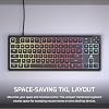 Corsair K55 CORE TKL RGB teclado gamer – tenkeyless, RGB de 8 zonas, teclas de membrana silenciosas, resistente a derrames, teclas multimedia, polling rate 1000Hz – distribución NA – negro 6